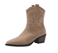 ZPFDSG Santiag Femme Bottes hautes gladiateur for femmes, chaussures à talons hauts épais et brodées, bottines longues d'extérieur for dames(Style 1,37)