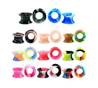 ZPGVWXKO 11 Paires de Tunnels d'oreille Souples en Silicone, Multicolore 16mm
