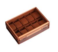 ZPGVWXKO Boîte de Rangement pour Montres, étui pour Homme, Support Rose avec Vitrine en Verre, Boîte de Présentation, 10 emplacements