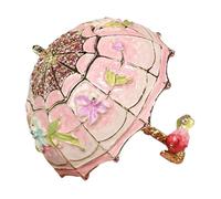 ZPGVWXKO Boîte Décorative émaillée, Parapluie émaillé, Boîte à Bijoux, écrin à Bijoux, Boîte de Rangement pour Colliers, Organiseur, Pink A