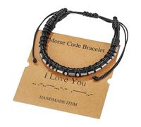 ZPGVWXKO Bracelet en Code Morse pour Homme - Cadeau pour Lors D'occasions Spéciales, Je t'aime