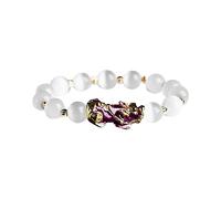 ZPGVWXKO Bracelet Feng Shui Perles Pi Yao Bracelet Perlé Design Chinois Signification Porte- Élégant Adaptée Quotidien Bureau, Le Violet Devient Rouge