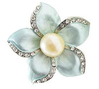 ZPGVWXKO Broche Fleur Perle Cristal Accessoire Cristal Broche Bijou Fleur Simulée Épingle Unique en Alliage Perle Convient pour Manteau Veste Tenue Soiré, Bleu Clair