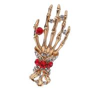 ZPGVWXKO Broche Mains Squelette, Épingle à Vêtements en Cristal, Or