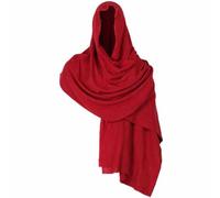ZPGVWXKO Cape Écharpe Capuche Châle Cape Drapeau Cloak Léger Respirant en Coton Drapé Créatif Facile à Fixer avec Épingles Aspect Ancien Adaptée au Théâtre, Rouge, Rouge Vin