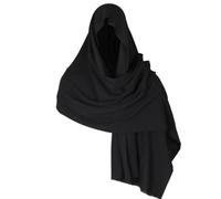 ZPGVWXKO Cape Écharpe Capuche Châle Cape Drapeau Cloak Léger Respirant en Coton Drapé Créatif Facile à Fixer avec Épingles Aspect Ancien Adaptée au Théâtre, Noir, Noir