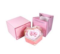 ZPGVWXKO Coffret à Bijoux, Boîte de Rangement pour Bagues, Boucles d'oreilles et Colliers, Portable, d'une Rose en Savon, Coffret Cadeau pour, Rose