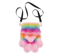 ZPGVWXKO Crossbody Handbag Sac Bandoulière Pochon Pochette Mini Silhouette Patte Créative avec Panneau Cœur et Bord Doux Matériau Peluche Protecteur et