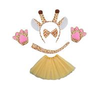 ZPGVWXKO Ensemble de Costume de Girafe, Accessoires de Déguisement Mignons pour Les Fêtes à Thème Du Nouvel An, Jaune