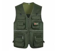ZPGVWXKO Gilet Multi Poches Homme Gilet sans Manches Gilet Cargo Veste Utilitaire Polyester Infroissable avec Nombreuses Poches et Mobilité Libre Adapté à la
