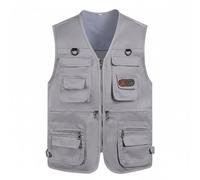 ZPGVWXKO Gilet Multi Poches Homme Gilet sans Manches Gilet Cargo Veste Utilitaire Polyester Infroissable avec Nombreuses Poches et Mobilité Libre Adapté à la