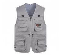ZPGVWXKO Gilet Multi Poches Homme Gilet sans Manches Gilet Cargo Veste Utilitaire Polyester Infroissable avec Nombreuses Poches et Mobilité Libre Adapté à la