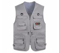 ZPGVWXKO Gilet Multi Poches Homme Gilet sans Manches Gilet Cargo Veste Utilitaire Polyester Infroissable avec Nombreuses Poches et Mobilité Libre Adapté à la