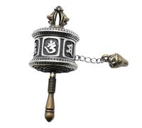 ZPGVWXKO Pendentif Moulin à Prières, Pendentif avec Biblique, Méditation, Portable, Bouddha, Fait Main, Métal, Six Caractères, Mantra pour Adolescents E