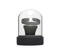 ZPGVWXKO Présentoir Bague Présentoir Anneau Support Bijoux Vitrine avec Verre Antipoussière en Cuir Microfibre et Acrylique Compact pour Comptoirs Vitrines, 9 8 12 Cm, Présentoir Pour Bagues Gris