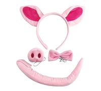 ZPGVWXKO Serre-tête Oreilles, Nœud Papillon, Costume de Cochon, Bandeau Décoratif, Accessoire de Tête, Bandeau pour Cheveux, Ensemble de Cospl