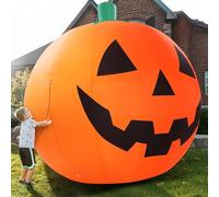 ZPISF Citrouille géante gonflable d'Halloween de 3 m avec LED rotatives - Décorations d'extérieur - Décoration de cour d'Halloween pour décoration de jardin et pelouse