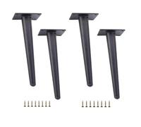 ZPJWYME Lot de 4 pieds de meubles inclinés de 25 cm - En métal - Pieds de meubles - Pieds de meuble - Pieds de table noirs - En acier inoxydable - Pour tables, canapés, armoires TV, chaises, armoires