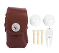 ZPLKKYGR Mini sac de golf en PU avec thé de balle de golf et divot - Ensemble d'accessoires de golf portable (marron)