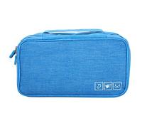 ZPLKKYGR Sac de Rangement pour Soutien-Gorge, sous-vêtements, Chaussettes, Organisateur de Voyage avec Poches Transparentes et divisées, Effet Bicolore en Tissu cationique, pour (Bleu ciel)