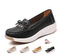 ZPLMIDE Mocassins orthopédiques à plateforme pour femme avec chaîne, chaussures de marche orthopédiques pour femmes, mocassins classiques à enfiler