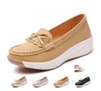 ZPLMIDE Mocassins orthopédiques à plateforme pour femme avec chaîne, chaussures de marche orthopédiques pour femmes, mocassins classiques à enfiler