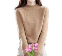 ZPLMIDE Pulls Cachemire pour Femme 2024 UK Pull Laine LéGer pour Femme Pulls Laine Manches Longues pour Femme Pulls Tendance (XL(60-65kg),Camel 2)