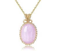 ZPMMPZ Collier avec pendentif ovale en cristal fait à la main - Collier ovale enveloppé de fil - Cadeau pour femme et fille - Anniversaire de mariage ou Noël, Acier inoxydable, Pas de gemme
