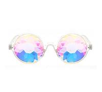 Zpoicaegn Lunettes Kaleidoscope de Fete Lunettes de Soleil Lentille diffractee -Transparent