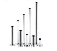 ZPPZ Arrêts de Portes, 2 in 1 Butée de Porte Murale Adhésive Acier Inoxydable avec Noir Caoutchouc avec Fixation adhésive pour la Protection des Meubles et des Murs 18cm