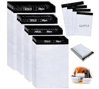 ZPQAODI Enveloppe Plastique Expedition,100Pcs-4 Tailles Différentes,Emballage Colis Vetement Conditionnements,Pochette Envoie Colis,Enveloppe Sac Plastique,Résiste à l’eau et aux déchirures Blanc