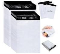 ZPQAODI Lot de 120 sacs d'expédition, sacs d'expédition, sacs d'expédition, sacs d'expédition, sacs d'expédition autocollants et imperméables, résistants et opaques Blanc