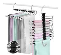ZPQAODI Lot de 2 cintres Pliables, en Acier Inoxydable, antidérapants, pour Pantalons, vêtements, pour Pantalons (Noir)
