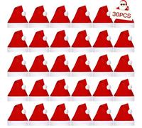 ZPQAODI Lot de 30 bonnets de Noël - Doux et confortables - Flexibles - Pour adultes - 40 x 30 cm