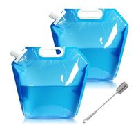 Zprxnmvkqw 4 Pièces Jerrican Eau Pliable, Bidon Eau Pliable avec Couvercle et Brosses, Jerrican 10l, Bidon Alimentaire pour Le Sport, Le Camping, La Randonnée et Les Pique-niques
