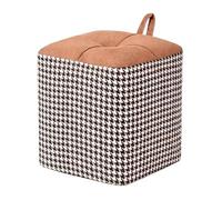 ZPRYZHD avec Repose-Pieds à Poignées, Pouf Carré en Tissu Tabouret Bas, Structure Stable et Robuste, pour Salon, Chambre(Brown,Large)