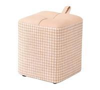 ZPRYZHD avec Repose-Pieds à Poignées, Pouf Carré en Tissu Tabouret Bas, Structure Stable et Robuste, pour Salon, Chambre(Pink,Large)