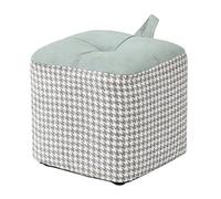 ZPRYZHD avec Repose-Pieds à Poignées, Pouf Carré en Tissu Tabouret Bas, Structure Stable et Robuste, pour Salon, Chambre(Blue,Small)