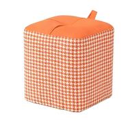 ZPRYZHD avec Repose-Pieds à Poignées, Pouf Carré en Tissu Tabouret Bas, Structure Stable et Robuste, pour Salon, Chambre(Orange,Large)