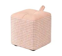 ZPRYZHD avec Repose-Pieds à Poignées, Pouf Carré en Tissu Tabouret Bas, Structure Stable et Robuste, pour Salon, Chambre(Pink,Small)