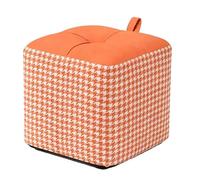 ZPRYZHD avec Repose-Pieds à Poignées, Pouf Carré en Tissu Tabouret Bas, Structure Stable et Robuste, pour Salon, Chambre(Orange,Small)