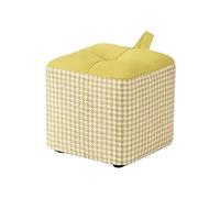 ZPRYZHD avec Repose-Pieds à Poignées, Pouf Carré en Tissu Tabouret Bas, Structure Stable et Robuste, pour Salon, Chambre(Yellow,Small)