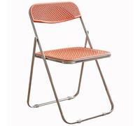 ZPRYZHD Chaise Pliante en Imitation Rotin, Chaise Pliable pour la Maison, Chaises de Salle à Manger Empilables, pour Chambre à Coucher, Salon, Camping(Orange)