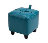 ZPRYZHD Pouf Ottoman Carré en Cuir, Tabouret Bas, Tabouret à Chaussures Facile à Nettoyer, Structure Stable, pour Salon, Bureau(Blue,Large)