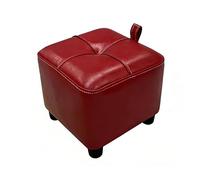 ZPRYZHD Pouf Ottoman Carré en Cuir, Tabouret Bas, Tabouret à Chaussures Facile à Nettoyer, Structure Stable, pour Salon, Bureau(Red,Small)