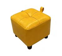 ZPRYZHD Pouf Ottoman Carré en Cuir, Tabouret Bas, Tabouret à Chaussures Facile à Nettoyer, Structure Stable, pour Salon, Bureau(Yellow,Large)