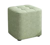 ZPRYZHD Repose-Pieds avec Assise Confortable, Repose-Pieds Carré en Lin, Tabouret Bas, Compact et Peu Encombrant, pour Salon, Chambre(Green,Small)