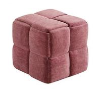 ZPRYZHD Repose-Pieds Carré de Style Ottoman, Tabouret Bas, Petit Repose-Pieds, Design Prêt à l'emploi, Idéal pour Le Salon, la Chambre à Coucher ou L'entrée(Pink,Small)