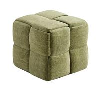 ZPRYZHD Repose-Pieds Carré de Style Ottoman, Tabouret Bas, Petit Repose-Pieds, Design Prêt à l'emploi, Idéal pour Le Salon, la Chambre à Coucher ou L'entrée(Green,Small)