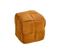 ZPRYZHD Repose-Pieds Carré de Style Ottoman, Tabouret Bas, Petit Repose-Pieds, Design Prêt à l'emploi, Idéal pour Le Salon, la Chambre à Coucher ou L'entrée(Orange,Small)